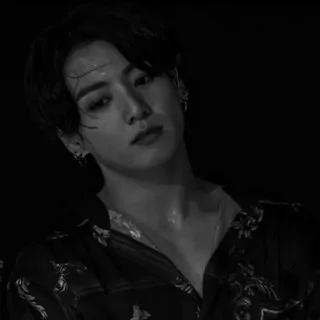 ⛓️ Jungkook Jungkook, singer, black and white, kpop, idol, artist telegram sticker