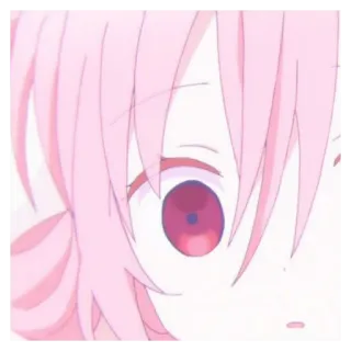🧁 Anime, Różowy, Dziewczyna, Oko, Włosy, Twarz, Kreskówka whatsapp sticker