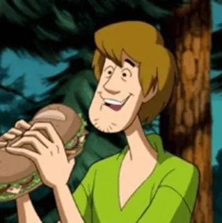 🐶 Shaggy Rogers Scooby Doo shaggy, scooby doo, sandwich, cartoon, food telegram sticker