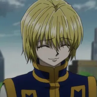 🇯🇵 Kurapika Hunter x Hunter anime, manga, character, friendly, smiling telegram sticker