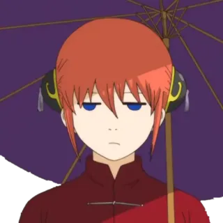 😐 Kagura Gintama Anime, Gintama, Kagura, Parasol, Kreskówka whatsapp sticker