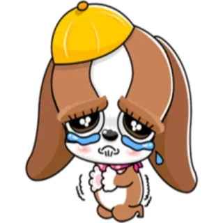 🍛 chó, chó con, buồn, khóc, hoạt hình, động vật, dễ thương telegram sticker