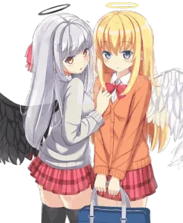 ❤ Anime, Angelo, Ali, Uniforme scolastica, Cartoni animati, Ragazze telegram sticker