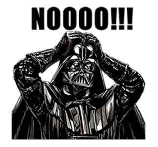 😱 Darth Vader Star Wars Dark Vador, Star Wars, frustration, tête dans les mains, casque, science-fiction telegram sticker
