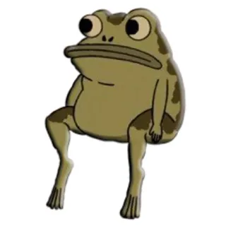😔 grenouille, dessin animé, animal, amphibien telegram sticker