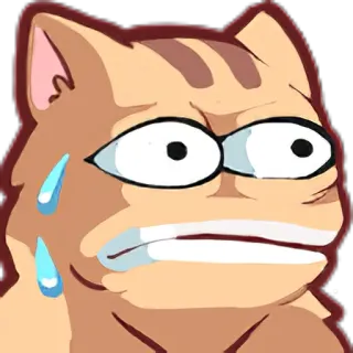 😰 кот, потеет, смущен, нервный, аниме, выражение, мультфильм telegram sticker
