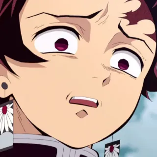 🧧 Tanjiro Kamado Demon Slayer Аниме, Клинок, рассекающий демонов, Тандзиро, Смешное, Мем, Реакция telegram sticker
