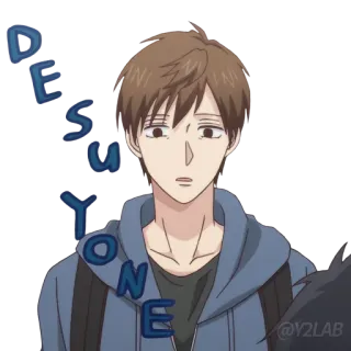 😅 DESUYONE anime, boy, sticker, cartoon, japanese telegram sticker