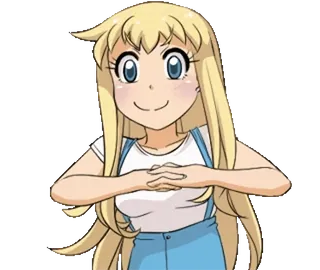 🎈 anime, personagem, garota, loira, fofa whatsapp sticker