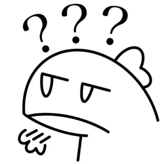 ❓ points d'interrogation, confus, inquiet, dessin animé, personnage, mignon whatsapp sticker