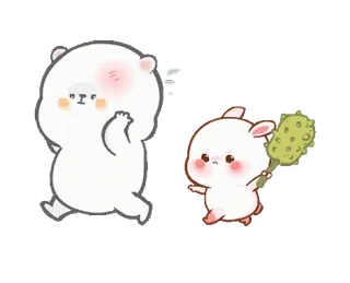 ⭐ urso, coelho, fofo, kawaii, desenho animado, adesivo whatsapp sticker