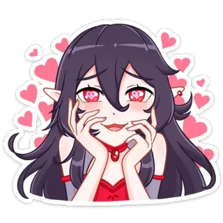 😍 anime, elf, hearts, love, cartoon, cute telegram sticker