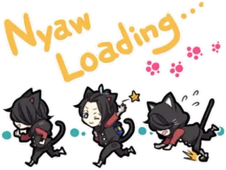⏱ Nyaw Loading... 고양이, 로딩, 귀여운, 만화, 야옹, 귀여운 telegram sticker