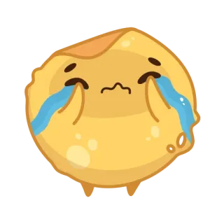 😭 哭泣, 表情符号, 伤心, 黄色, 卡通 telegram sticker