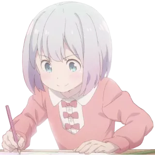 ✨ anime, girl, drawing, cute, short hair telegram sticker