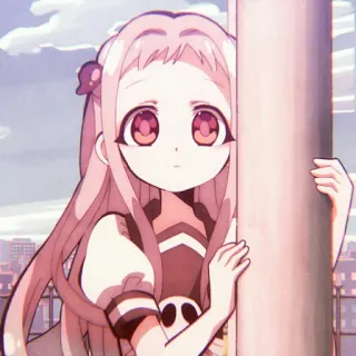 🐇 Nene Yashiro Toilet-bound Hanako-kun animé, mignon, écolière, fantôme, cheveux roses, kawaii telegram sticker