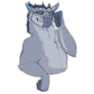 😎 Furry, Antropomórfico, Óculos de sol, Legal, Animal, Desenho animado, Personagem telegram sticker