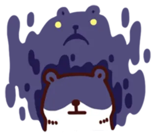 👿 곰, 만화, 동물, 슬픈, 귀여운, 일러스트, 카와이 telegram sticker