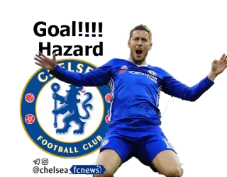 ⚽ Hazard Goal!!!! HAZARD futebol, football, Chelsea, esportes, gol telegram sticker