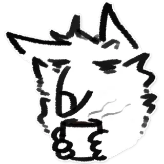 ☕ животное, мультфильм, кофе, напиток, милый, иллюстрация, наклейка telegram sticker