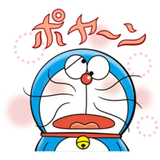 😕 Doraemon ポカ〜ン doraemon, anime, robot, gato, impactado, confundido telegram sticker