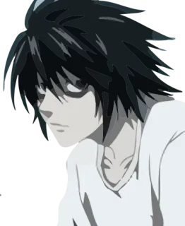 🙄 L Death Note 애니메이션, L Lawliet, 탐정, 데스노트, 만화, 진지한, 지적인 whatsapp sticker