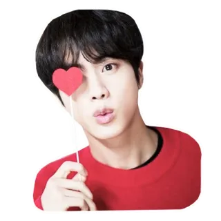 ❣️ Jin K-Pop, BTS, Idolo, Jin, Cuore, Pop coreano telegram sticker