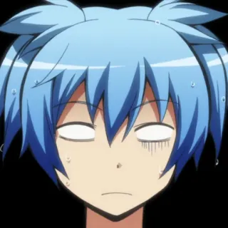 😱 Nagisa Shiota Assassination Classroom anime, nagisa shiota, assassination classroom, character, emotion, funny, sweat, cartoon telegram sticker