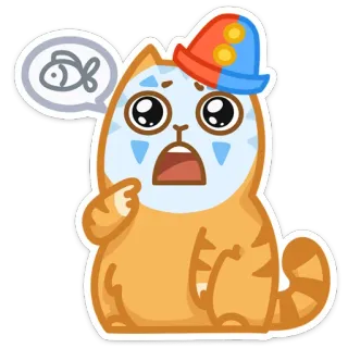 🍔 kot, ryba, naklejka, zwierzę, kreskówka, słodki, zwierzę domowe telegram sticker