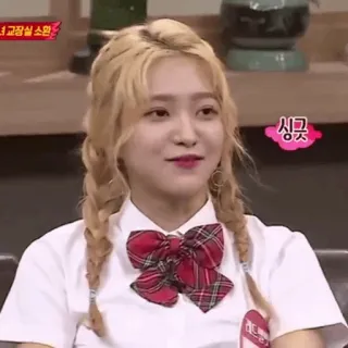 🌙 소녀 교실에 เกาหลี, ผู้หญิง, ยิ้ม, ชุดนักเรียน telegram sticker