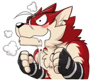 🤤 lupo, antropomorfo, furry, cartone animato telegram sticker