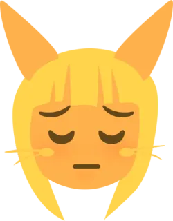 😔 triste, emoji, cheveux blonds, expression, émotion telegram sticker