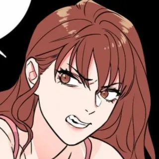 🧶 woman, angry, cartoon, character, female, expression telegram sticker