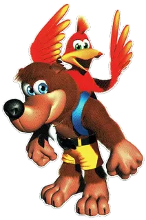 😀 Banjo Videospiel, Bär, Vogel, Cartoon, Banjo Kazooie, selten telegram sticker