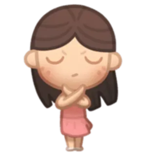 🙅‍♂ Cartoon, Meisje, Leuk, Sticker, Personage, Jurk, Illustratie telegram sticker