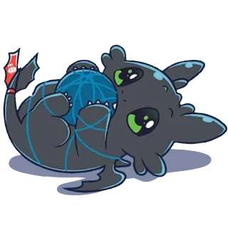 🐈 Toothless How to Train Your Dragon dragón, dibujos animados, lindo, pegatina telegram sticker