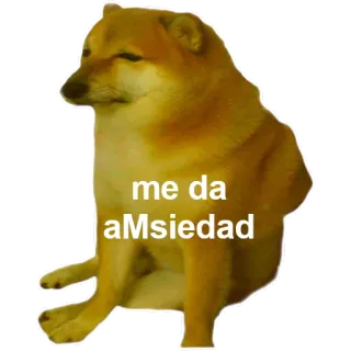 😔 cheems me da aMsiedad cane, meme, ansia, triste, spagnolo telegram sticker