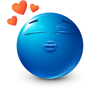😘 Emoji, Azul, Corazones, Beso, Amor whatsapp sticker