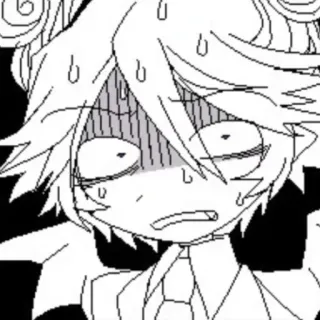 😦 anime, manga, nervous, sweat, expression, scared whatsapp sticker