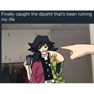 🌊 Finally caught the dipshit that's been ruining my life Meme, Ofensif, Anime, Humor, Hinaan, Kata-kata kotor telegram sticker