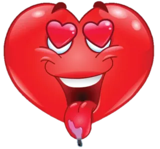 😍 hati, emoji, cinta, nafsu, kartun, lidah telegram sticker