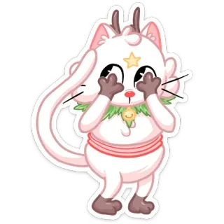 🙈 Katze, Kawaii, Süß, Tier, Cartoon, Aufkleber, Figur telegram sticker