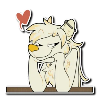 😘 Фурри, Антро, Животное, Любовь, Сердце, Милый telegram sticker