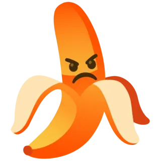 😡 กล้วย, ผลไม้, โกรธ, เปลือก, อีโมจิ, การ์ตูน telegram sticker