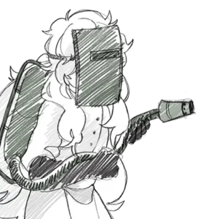 😡 welder, mask, occupation, character, tool, art telegram sticker