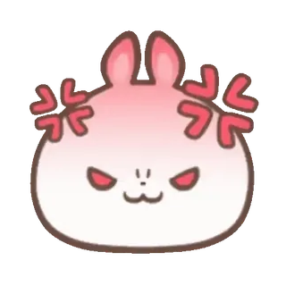 🐰 angry, rabbit, cute, cartoon, red, sticker, bunny, emoticon telegram sticker