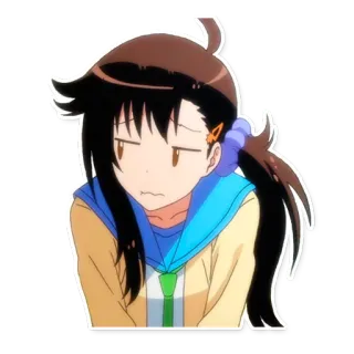 😐 Anime, Ragazza, Sticker, Cartone animato, Illustrazione telegram sticker