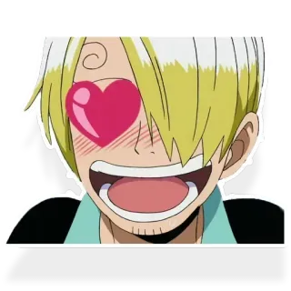 😍 Sanji One Piece anime, one piece, sanji, heart eyes, love, sticker telegram sticker