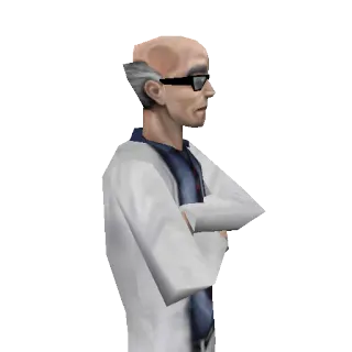 😤 Dr. Isaac Kleiner Half-Life 2 naukowiec, laboratorium, okulary, stary, badacz telegram sticker