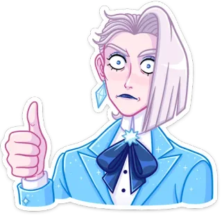 👩 Desenho animado, Personagem, Joinha, Positivo, Gesto, Sticker whatsapp sticker